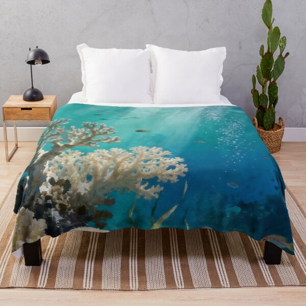 Item preview, Coral Reef Wall Art, Underwater Ocean Painting, Tropical Marine Life Print, Coastal Nature Decor designed and sold by stylishdzign.