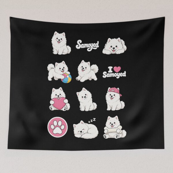 Item preview, Cute Samoyed stickers and apparel design designed and sold by rafaeltto.
