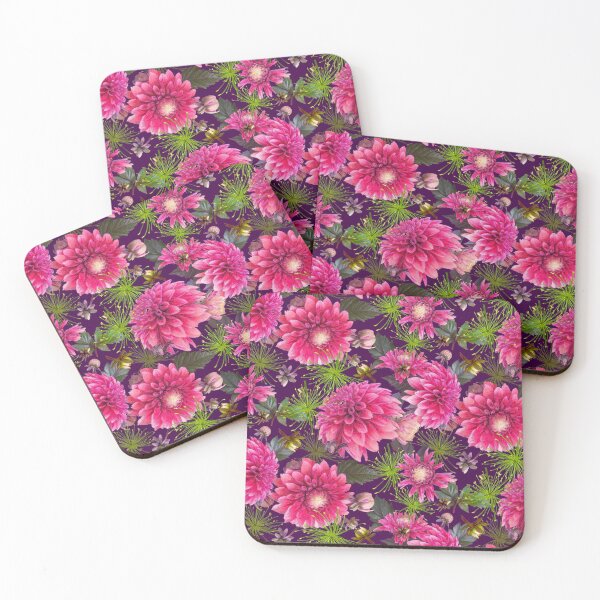 Item preview, Dahlias and Papyrus on Purple 400044 designed and sold by Art in My Loft.