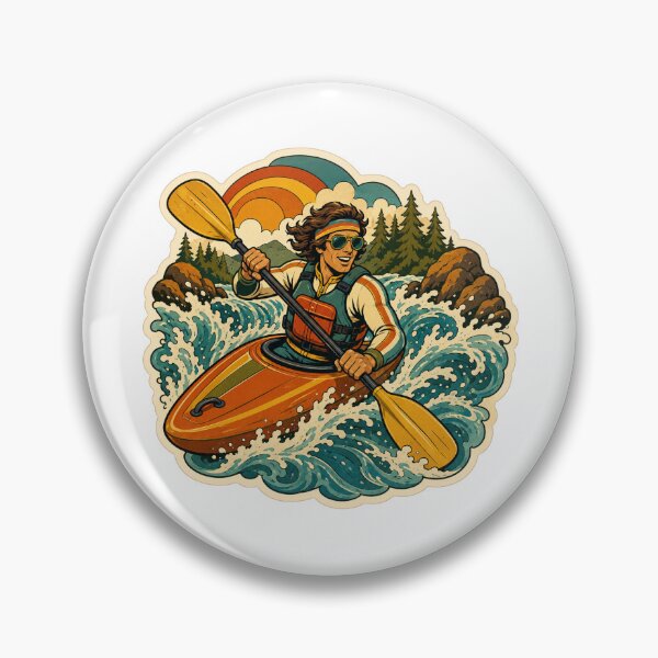 Item preview, Kayaking Gift - Retro 70s designed and sold by RedRubyBubble.