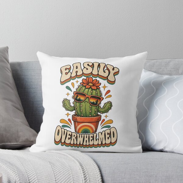 Item preview, Easily Overwhelmed Funny Retro Cactus Plant Lover designed and sold by ZAKE-store.