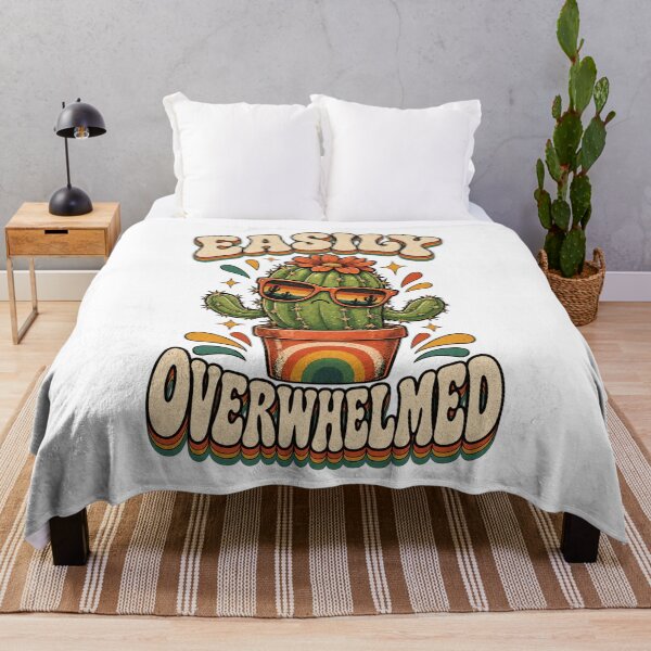 Item preview, Easily Overwhelmed Funny Retro Cactus Plant Lover designed and sold by ZAKE-store.