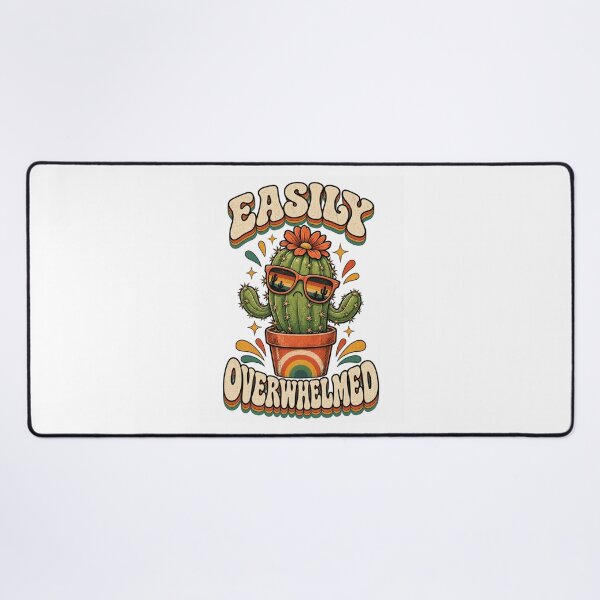 Item preview, Easily Overwhelmed Funny Retro Cactus Plant Lover designed and sold by ZAKE-store.