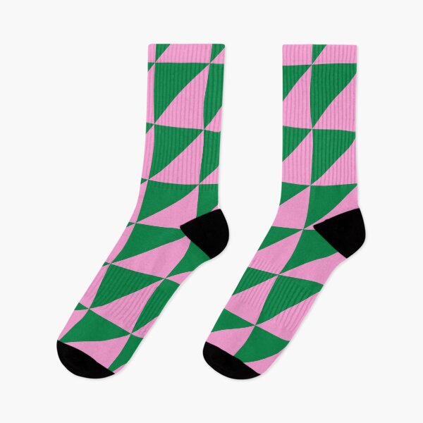 Item preview, Bright Pink and Green Geometric Pattern Grid in Triangles designed and sold by OneThreeSix.