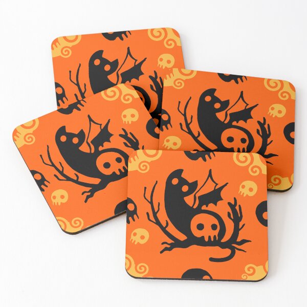 Item preview, Vampire skull cat halloween logo pattern designed and sold by Konopikyu.