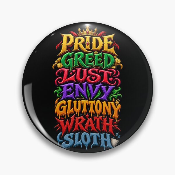 Item preview, Seven Deadly Sins – Bold Gothic Typography Design designed and sold by ArtisticHeart21.