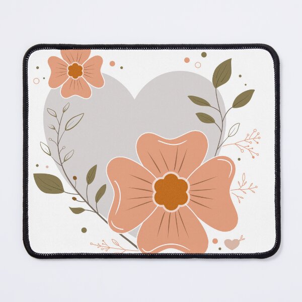 Item preview, Minimalist, peach floral heart flame designed and sold by JT digital canvas.