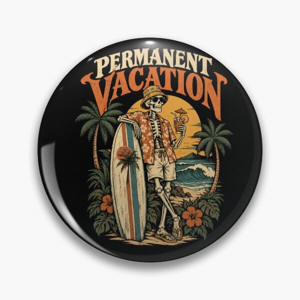 Item preview, Permanent Vacation – Vintage Skeleton Surfer designed and sold by PhilllandArt.