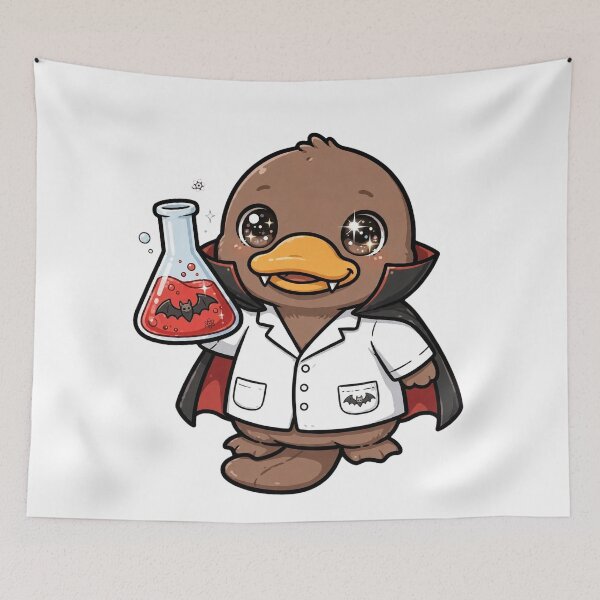 Item preview, Cute Platypus Vampire Lab Bat Potion Art designed and sold by Wildlife-Walk.