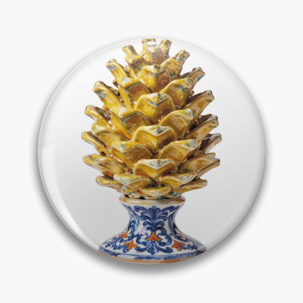 Item preview, yellow Sicily pine ceramic - Good luck charm - Italian Amulet designed and sold by WildArtIT.