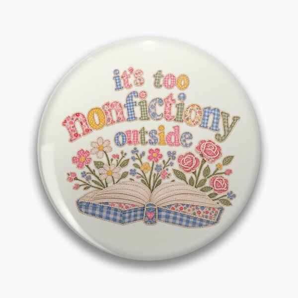 Item preview, It's Too Nonfictiony Outside Bookworm Cottagecore Floral Patchwork designed and sold by SunfullyYours.