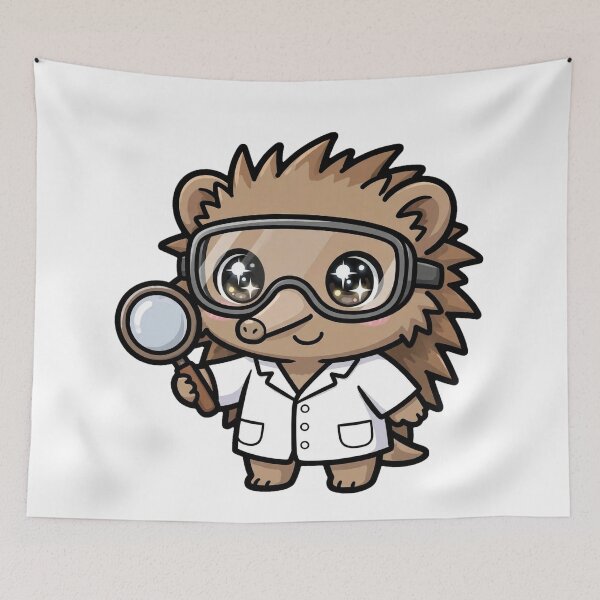 Item preview, Cute Echidna Scientist Magnifying Glass Lab Art designed and sold by Wildlife-Walk.