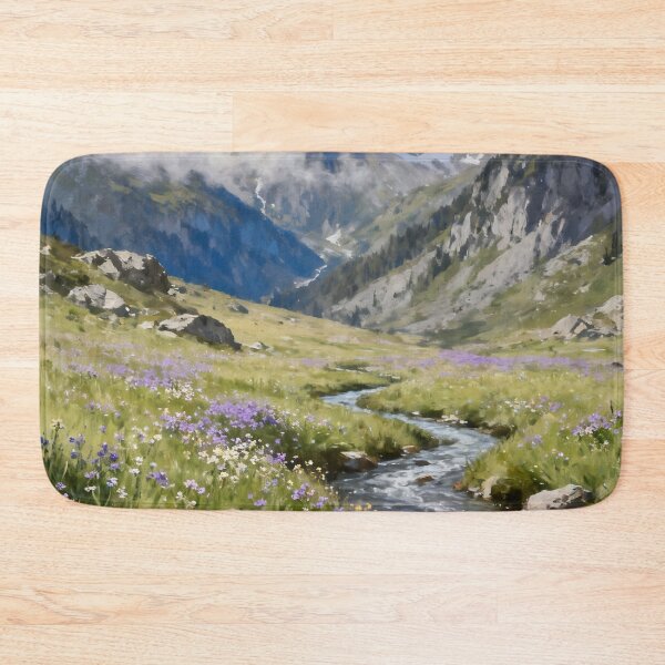 Item preview, Alpine Meadow Wall Art, Mountain Wildflower Landscape, High Country Nature Painting, Mountain Home Decor designed and sold by stylishdzign.