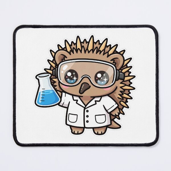 Item preview, Cute Echidna Scientist Blue Flask Lab Art designed and sold by Wildlife-Walk.