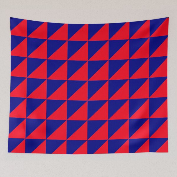 Item preview, Dark Blue and Red Geometric Grid in Triangles designed and sold by OneThreeSix.