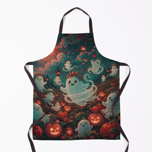 Item preview, Playful Ghosts in Pumpkin Patch designed and sold by Shelley Loewnau-Jones Studio.