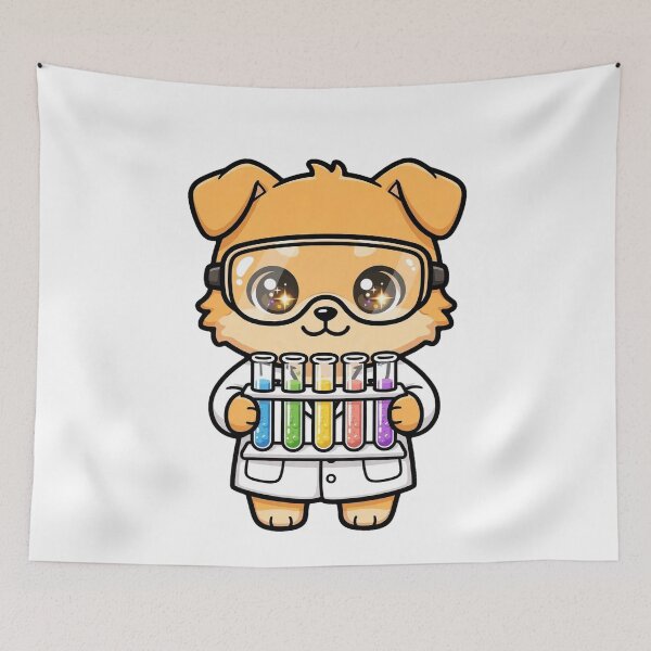Item preview, Cute Dingo Scientist Rainbow Test Tubes Art designed and sold by Wildlife-Walk.