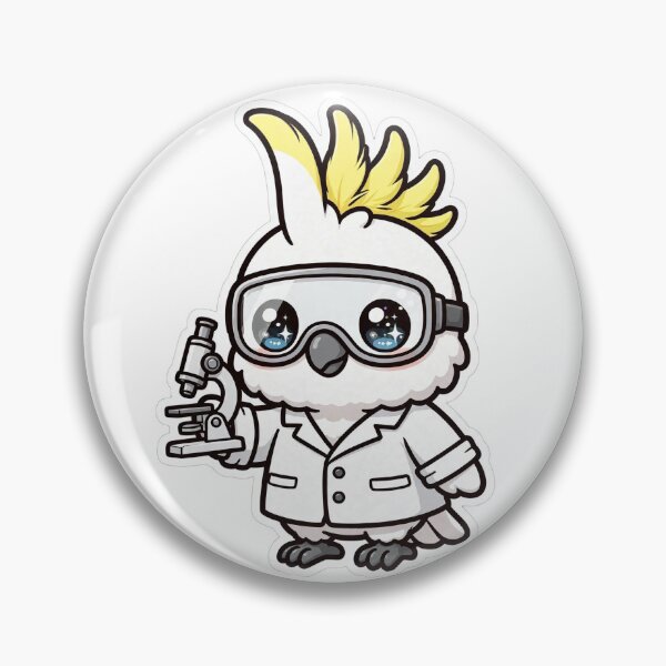 Item preview, Cute Cockatoo Scientist Microscope Lab Research Art designed and sold by Wildlife-Walk.