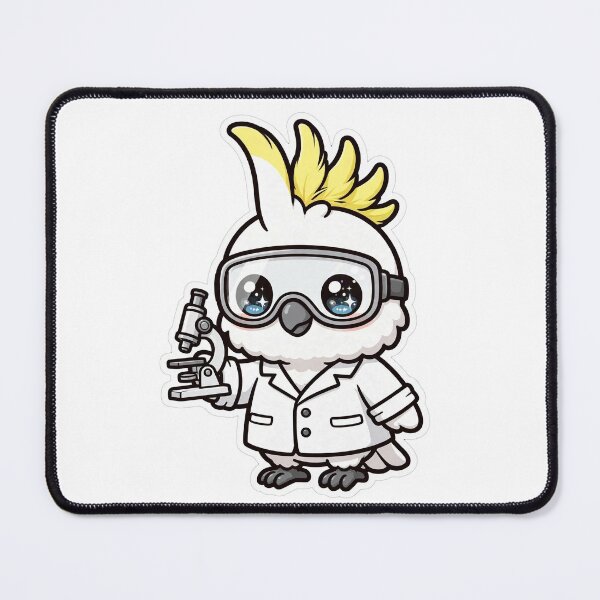 Item preview, Cute Cockatoo Scientist Microscope Lab Research Art designed and sold by Wildlife-Walk.