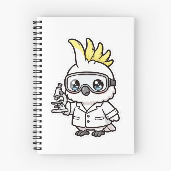 Item preview, Cute Cockatoo Scientist Microscope Lab Research Art designed and sold by Wildlife-Walk.