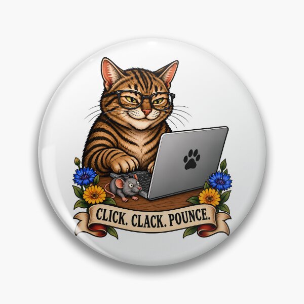 Artikelvorschau, Klick-Klack-Sprung Vintage Gamer Katzen-Tattoo entworfen und verkauft von Old's Cool Cat Studio.