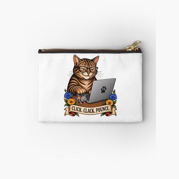 Item preview, Click Clack Pounce Vintage Gamer Cat Tattoo designed and sold by Old's Cool Cat Studio.