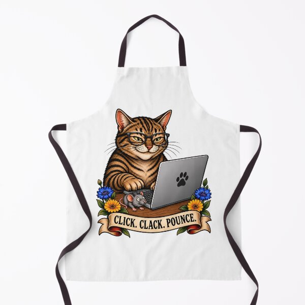 Item preview, Click Clack Pounce Vintage Gamer Cat Tattoo designed and sold by Old's Cool Cat Studio.