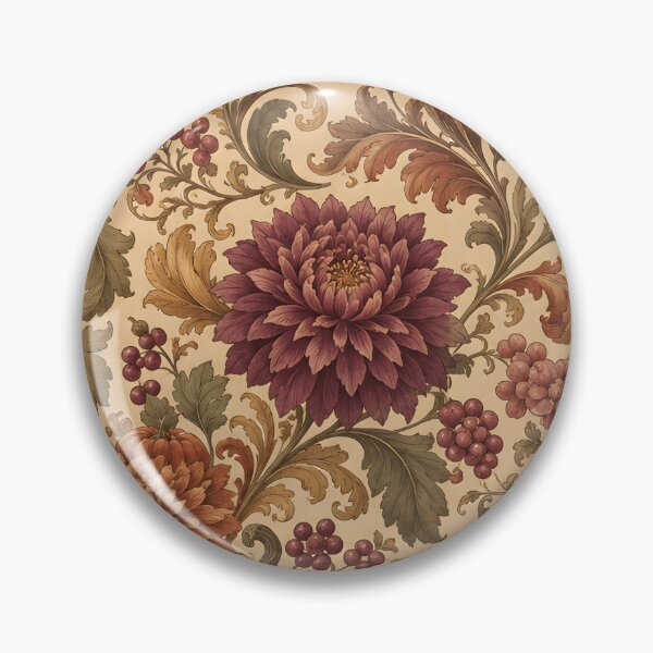 Item preview, Vintage Autumn Floral Pattern with Pumpkins, Chrysanthemums and Berries designed and sold by ArtDesignRemix.