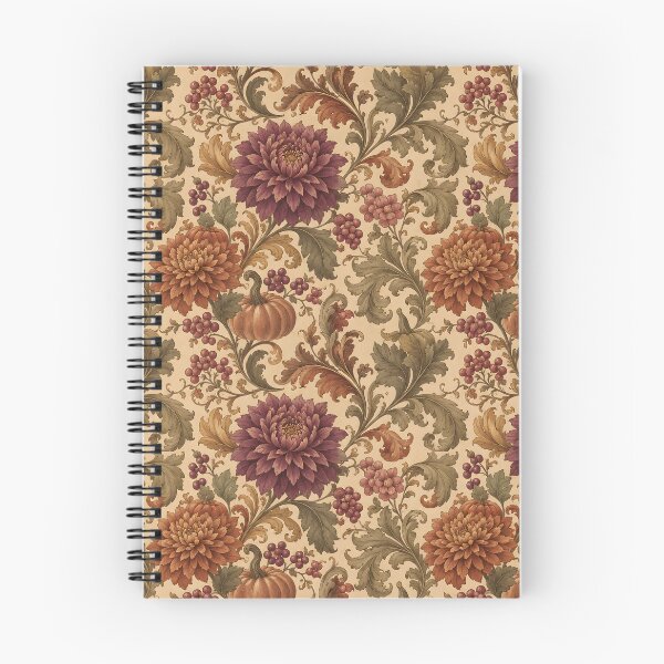 Item preview, Vintage Autumn Floral Pattern with Pumpkins, Chrysanthemums and Berries designed and sold by ArtDesignRemix.