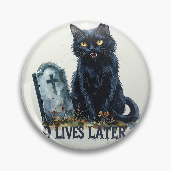 Item preview, Nine lives later, black cat designed and sold by LiskoDesign.