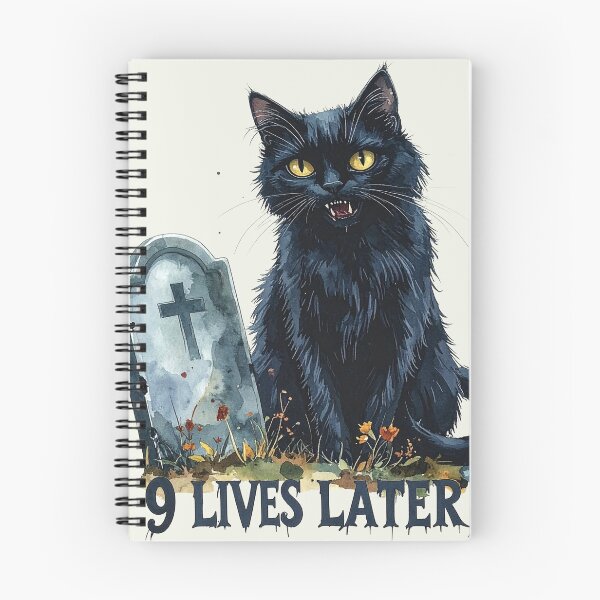 Item preview, Nine lives later, black cat designed and sold by LiskoDesign.