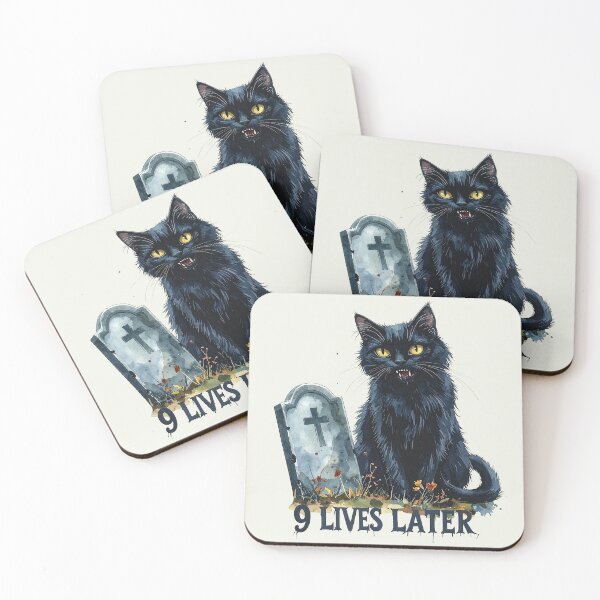 Item preview, Nine lives later, black cat designed and sold by LiskoDesign.