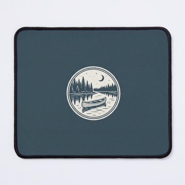 Item preview, Canoe on Pine Lake - Vintage Outdoor Line Art Badge Sticker designed and sold by MissoStudio.
