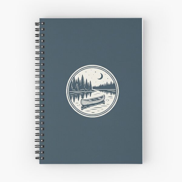 Item preview, Canoe on Pine Lake - Vintage Outdoor Line Art Badge Sticker designed and sold by MissoStudio.
