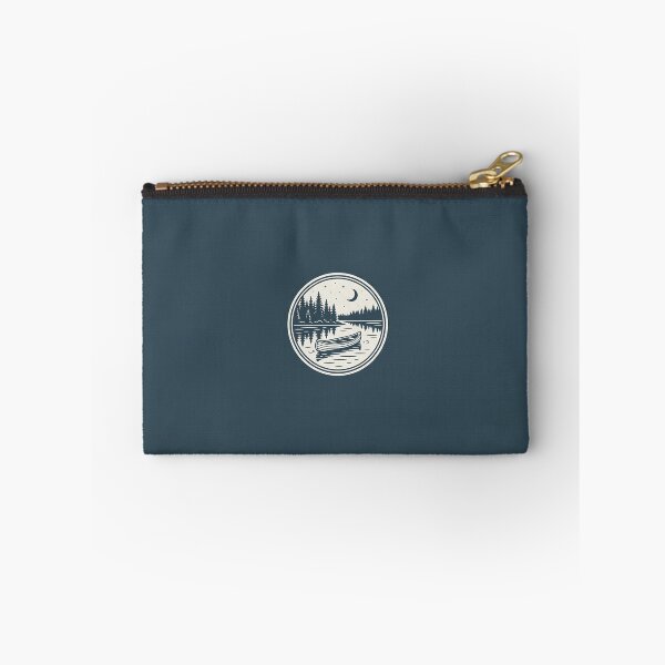 Item preview, Canoe on Pine Lake - Vintage Outdoor Line Art Badge Sticker designed and sold by MissoStudio.