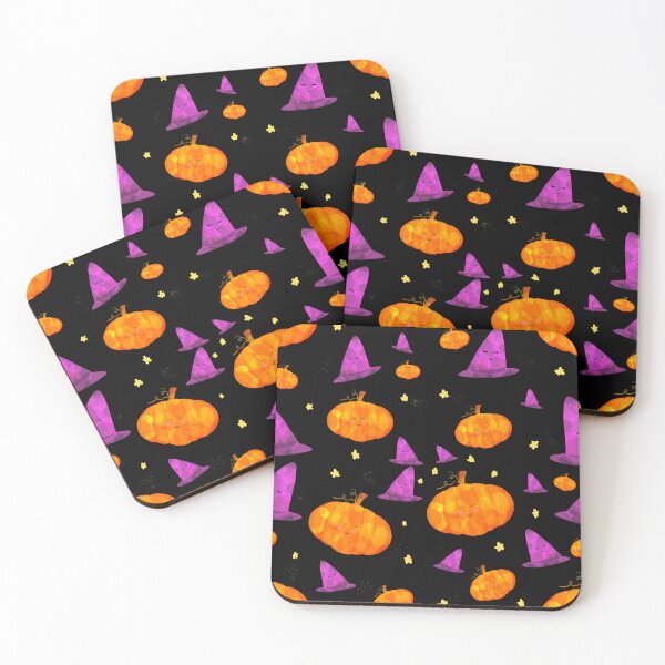 Item preview, Halloween Pattern - Pumpkins & Witches Hat  designed and sold by Clover Crow.