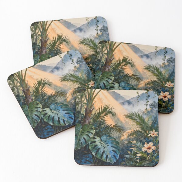 Item preview, Tropical Jungle Wall Art, Lush Botanical Painting, Rainforest Canopy Print, Exotic Nature Decor designed and sold by stylishdzign.