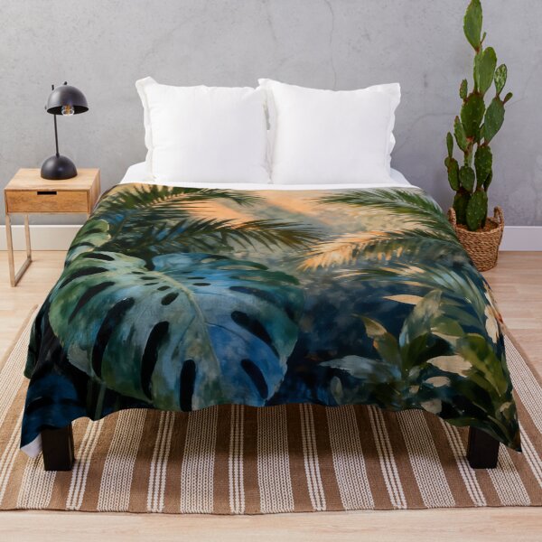 Item preview, Tropical Jungle Wall Art, Lush Botanical Painting, Rainforest Canopy Print, Exotic Nature Decor designed and sold by stylishdzign.