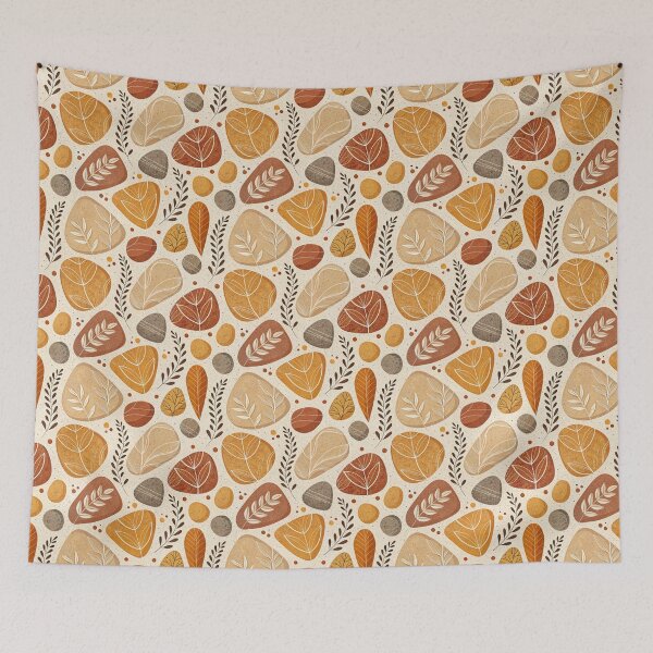 Item preview, Boho Stones and Leaves Earth Tones designed and sold by OpenFieldNotes.