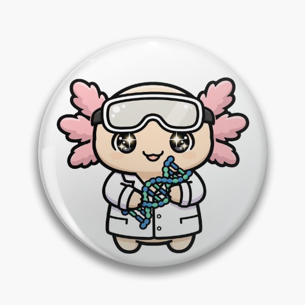Item preview, Kawaii Axolotl Scientist Holding DNA Helix designed and sold by Wildlife-Walk.
