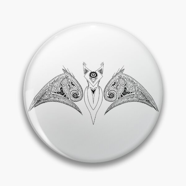 Item preview, One Eyed Tribal Zentangle Bat Art designed and sold by Wildlife-Walk.