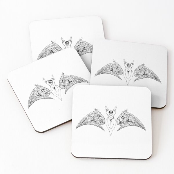 Item preview, One Eyed Tribal Zentangle Bat Art designed and sold by Wildlife-Walk.