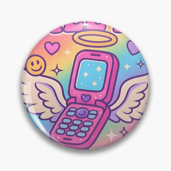 Item preview, Winged Flip Phone Illustration with Halo and Retro Aesthetic designed and sold by PandaTShirtShop.