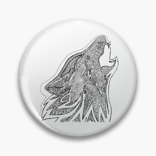 Item preview, Zentangle Howling Wolf Tribal Art designed and sold by Wildlife-Walk.