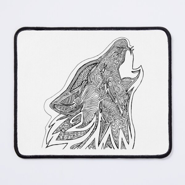 Item preview, Zentangle Howling Wolf Tribal Art designed and sold by Wildlife-Walk.