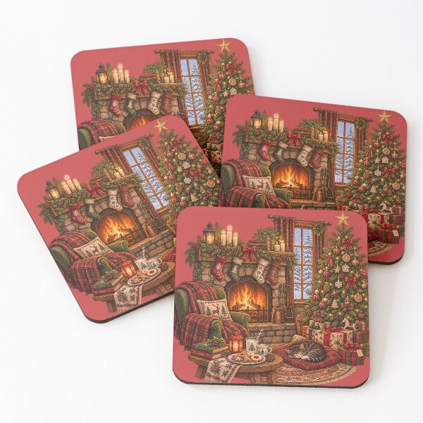 Item preview, Cosy Christmas Hearth Vignette designed and sold by Moonroot Studio.
