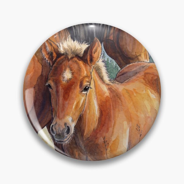 Item preview, Icelandic horses Stjarna and Edda by a Mountain Pasture designed and sold by CentauriArt.