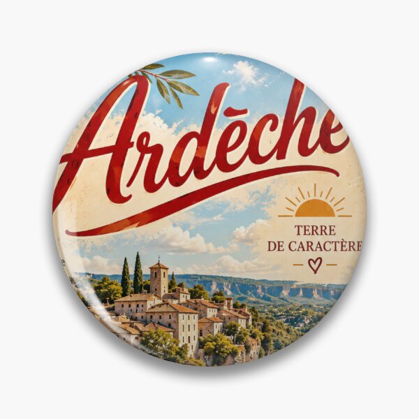 Item preview, Ardèche France Vintage Travel Poster – French Riviera Countryside Aesthetic Sticker designed and sold by AstraDrip Studio.