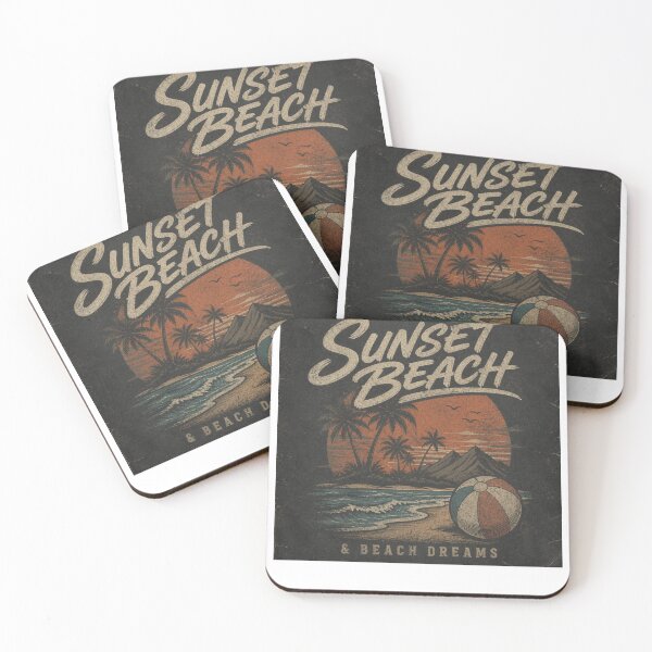 Item preview, Sunset Beach & Beach Dreams – Vintage Tropical Summer Design designed and sold by PrintWavePro.