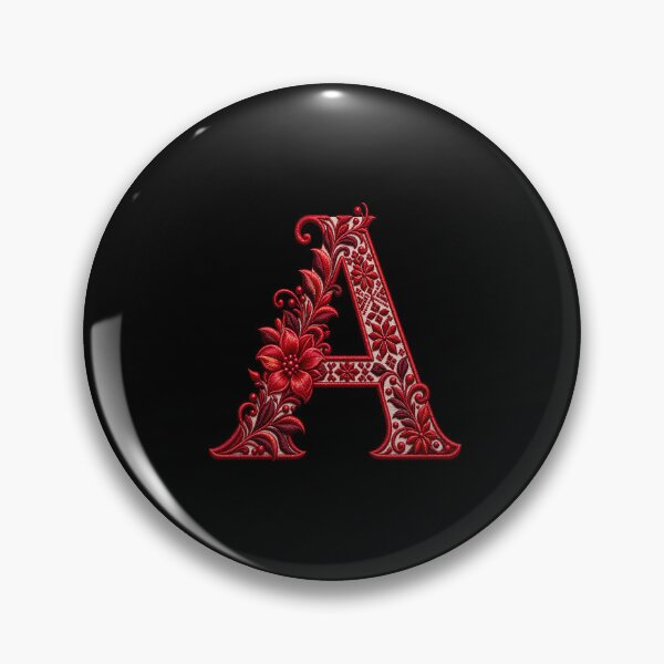 Item preview, Elegant Red Floral Embroidered Letter A Monogram designed and sold by BrainCurves.